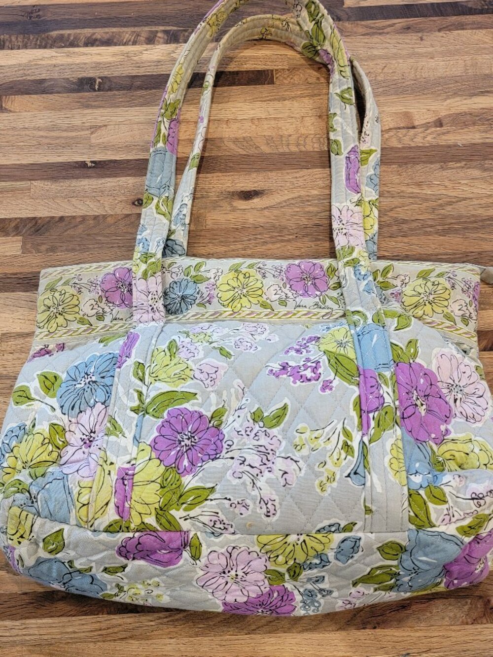 Vera Bradley 2 Handle tote Bag in the retired Watercolor Floral pattern - Picture 8 of 12
